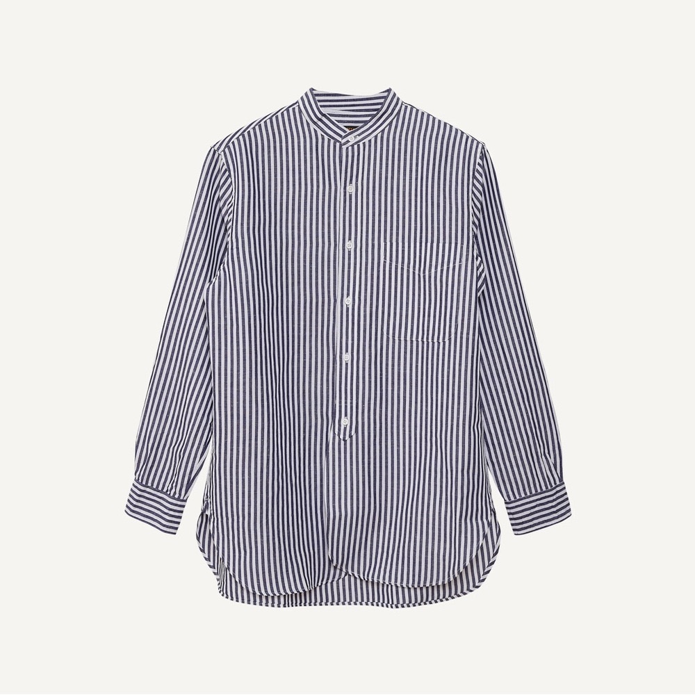 Men’s H&M Grandad shirt Navy/White